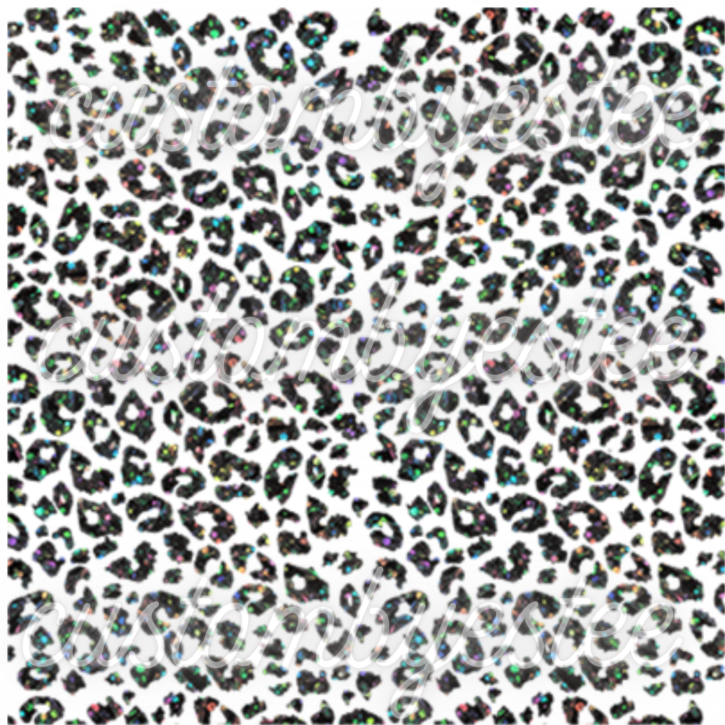 C26. ELEMENT SHEET- Black Fragment Holographic Galaxy Leopard Spots