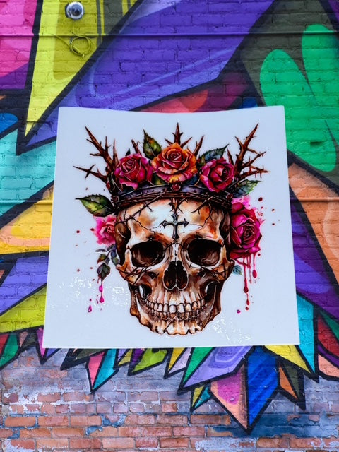 78. Skull Rose Crown Decal