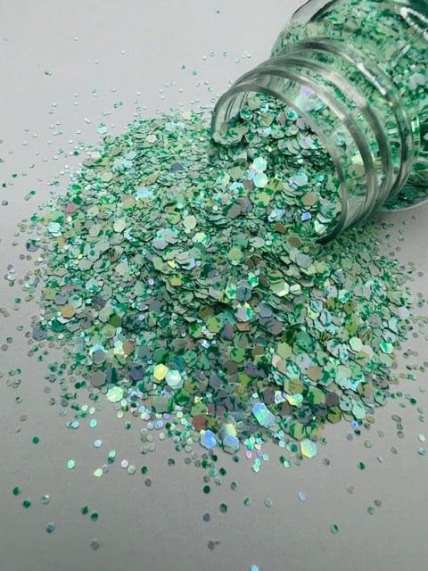 Key Lime - Color Shift Mixed Green Speck Glitter 4-10