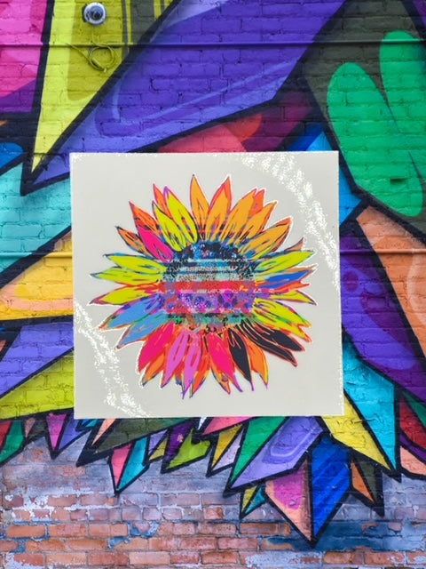 119. Rainbow Sunflower Decal