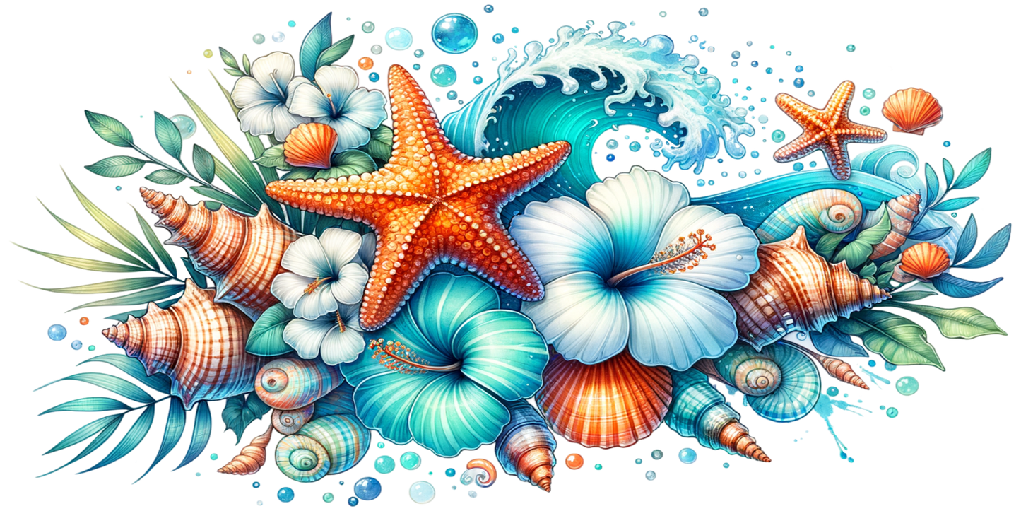 106. Starfish Floral UVDTF