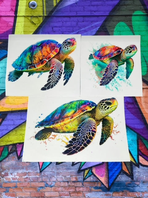 133. Vibrant Sea Turtle Decal Bundle