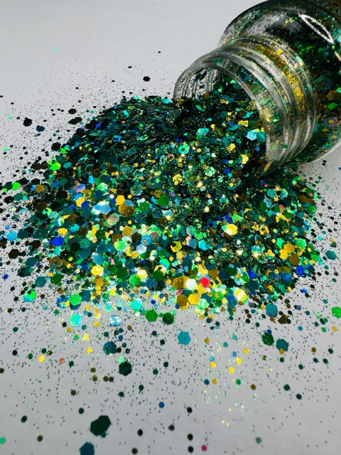 Wallen - Green Gold Teal Custom Mixed Glitter 4-5