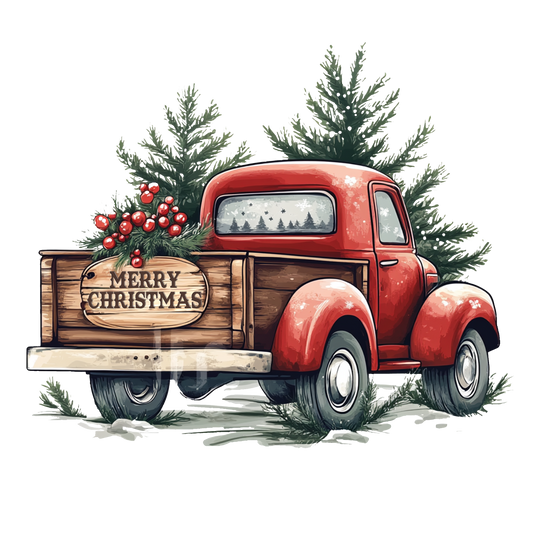 S. Classic Red Truck Decal