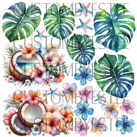 B15. ELEMENT SHEET- Coconut Floral Monstera