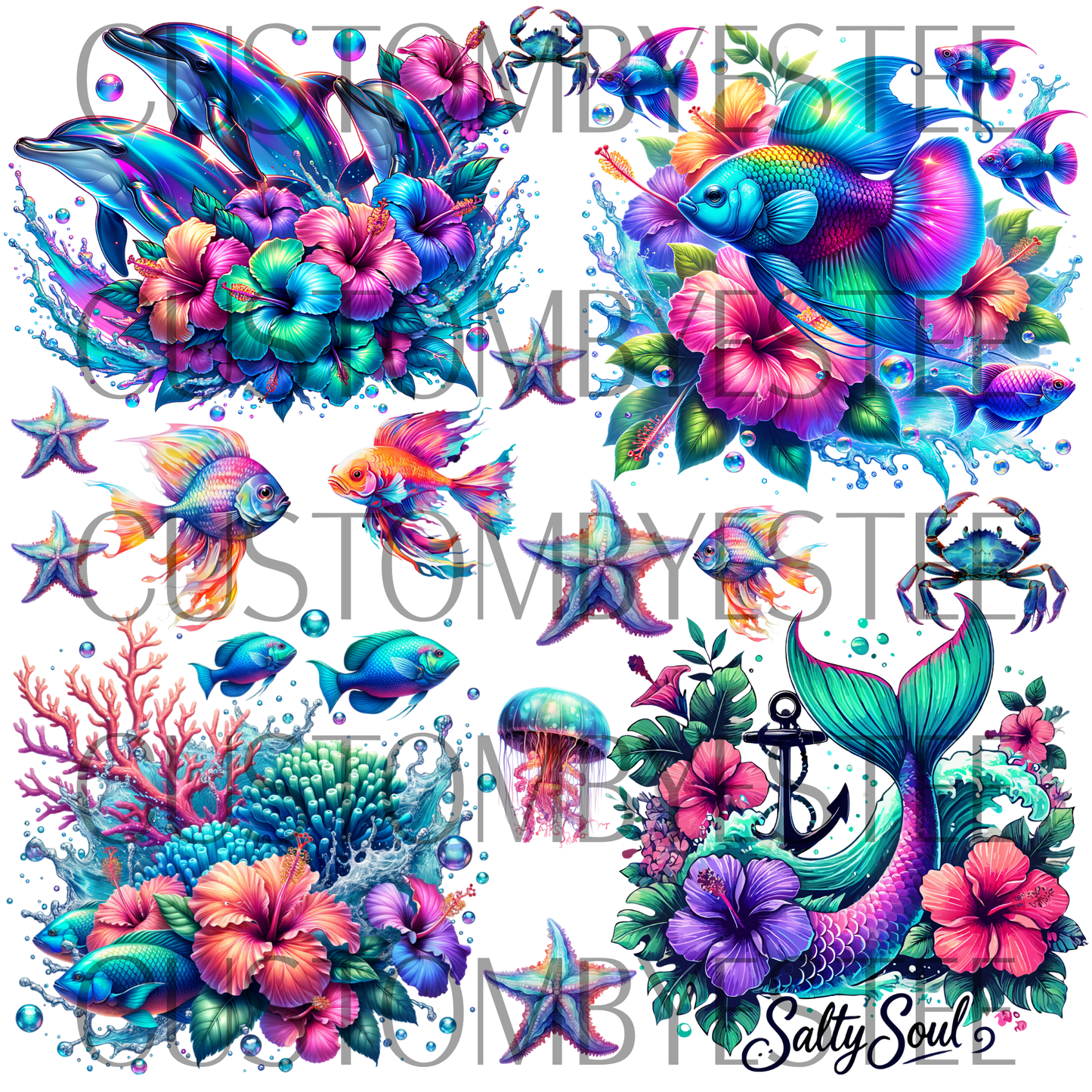B2. ELEMENT SHEET- Neon Ocean