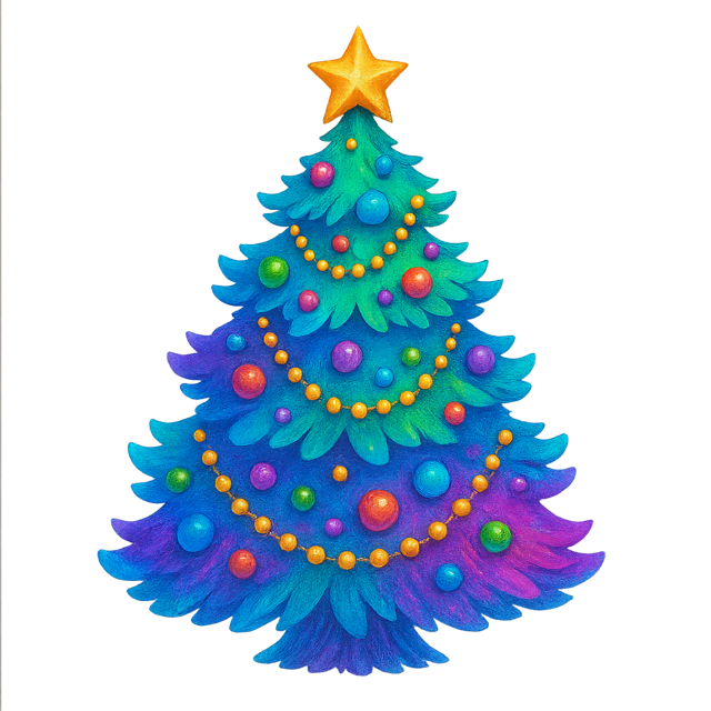 QQ. Vibrant THREE Tree UVDTF