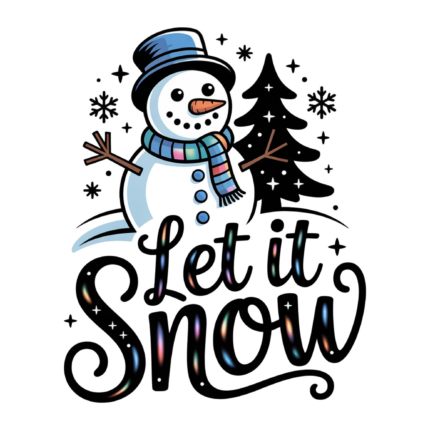 I. HOLOGRAPHIC Let it Snow Decal