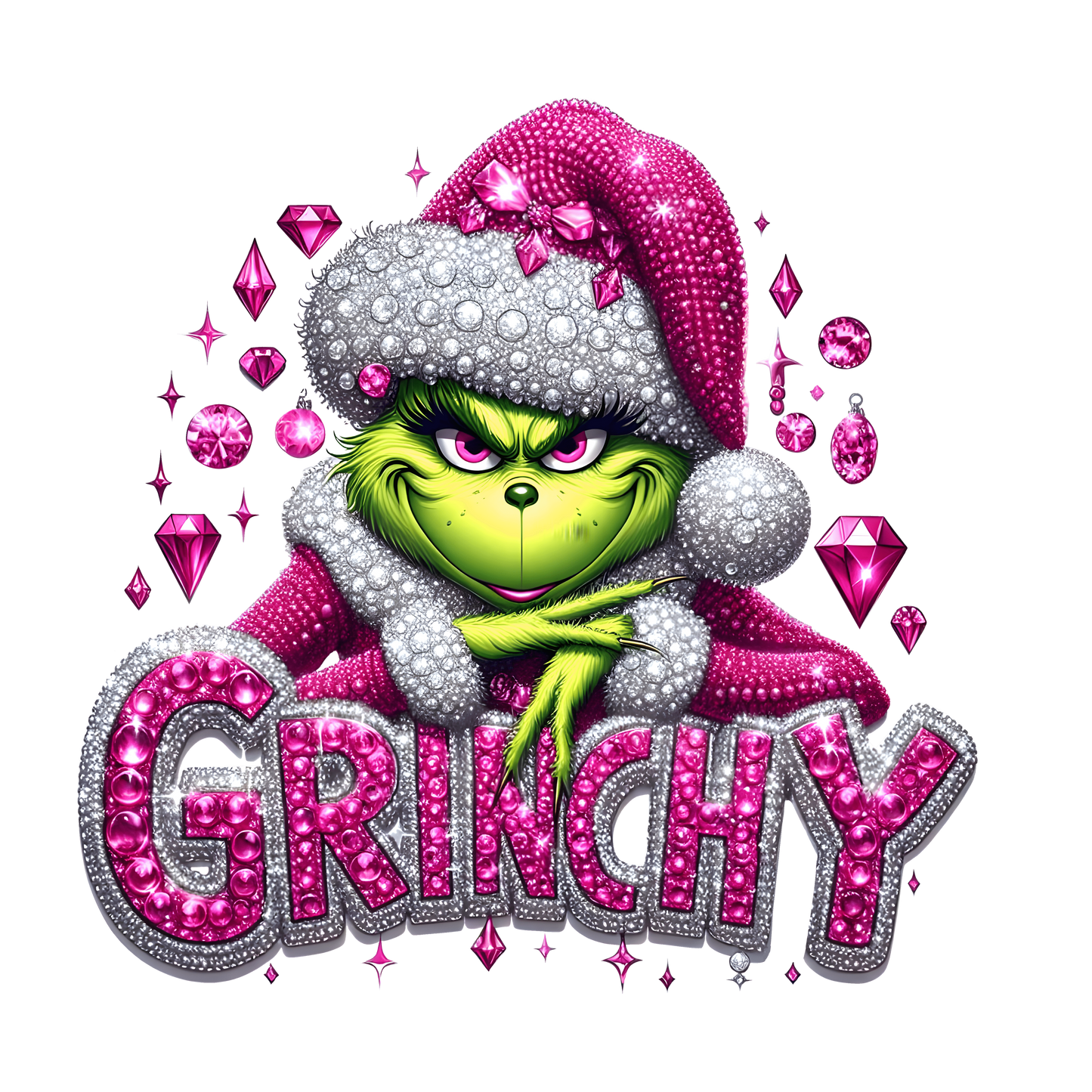 Y. Pink Bling Green Man Girl Decal