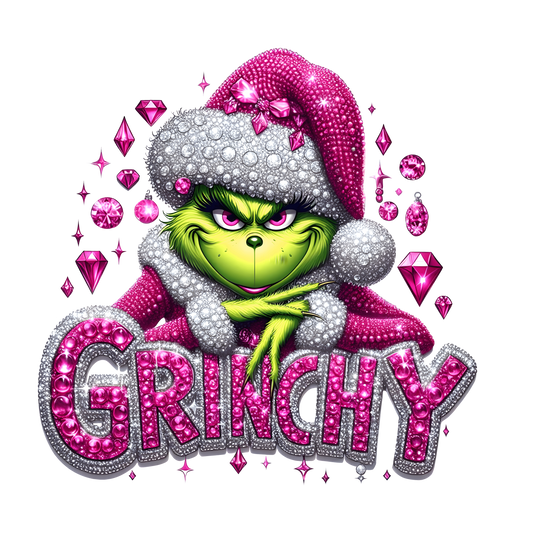 Y. Pink Bling Green Man Girl Decal