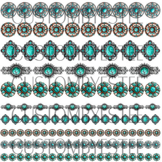 A8. ELEMENT SHEET- Turquoise Gems