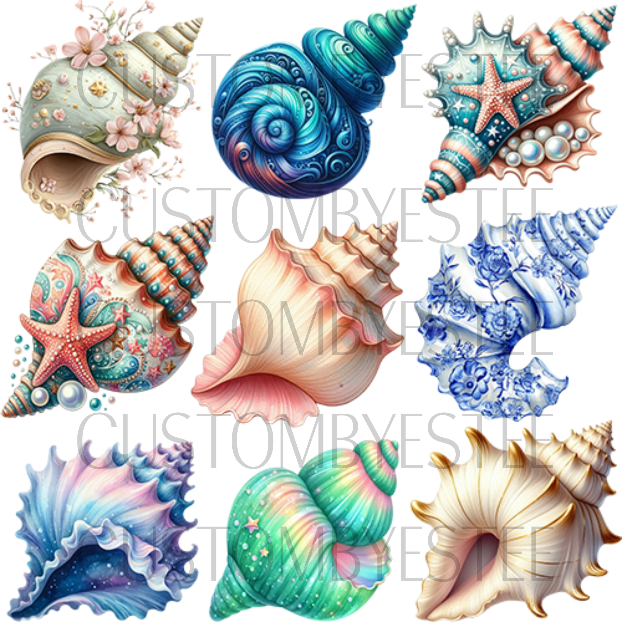 B13. ELEMENT SHEET- Fancy Conch Shells – Custom By Estee