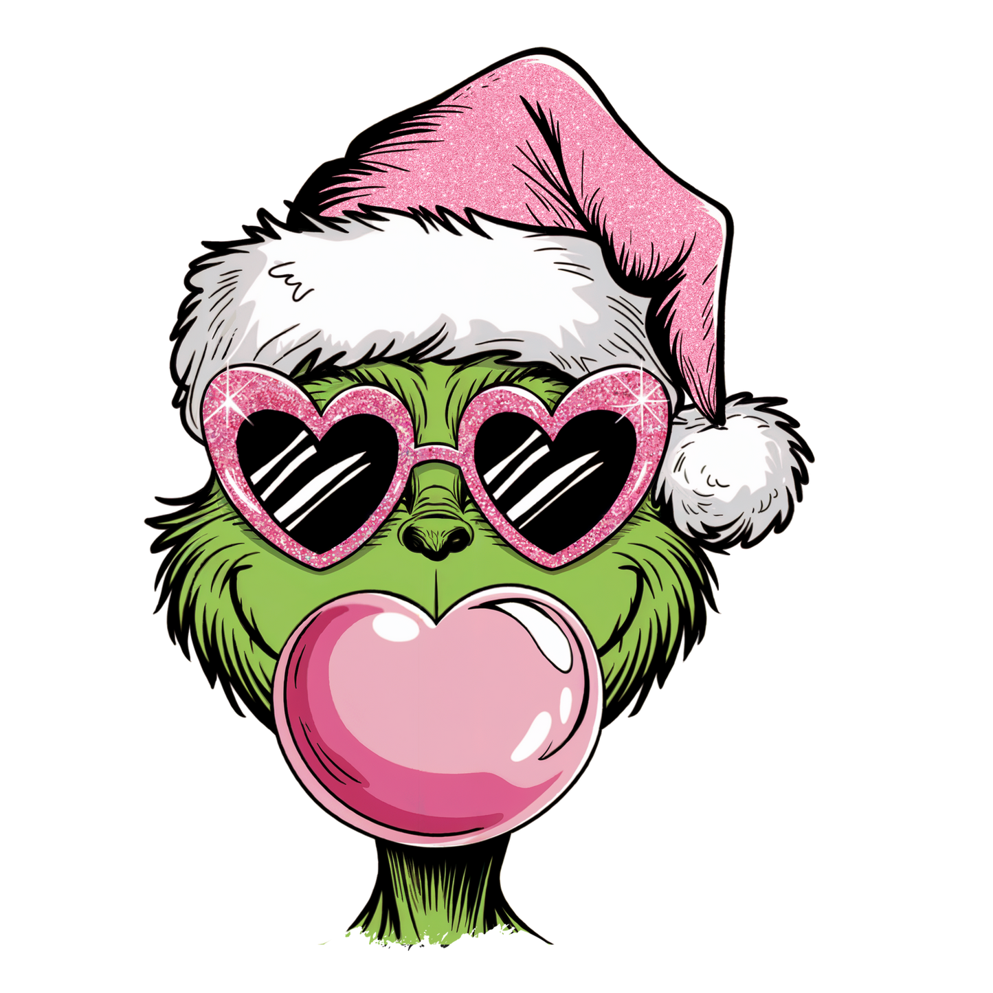 D. Pink Green Man Bubble Decal