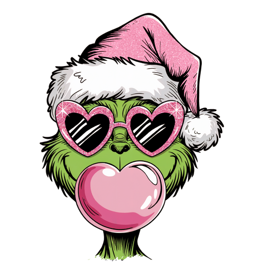 D. Pink Green Man Bubble Decal