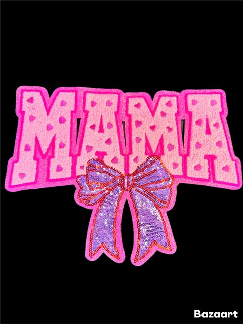 PATCH E. Pink and Purple Mama Bow