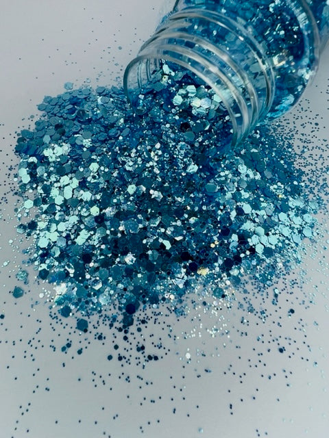 Blue Chip - Chrome Blue Chunky Mixed glitter 4-6