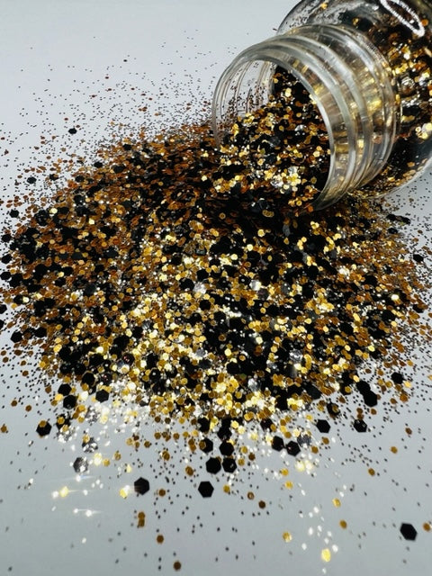 Classy Clause - Black and Gold Mixed Glitter 2-3