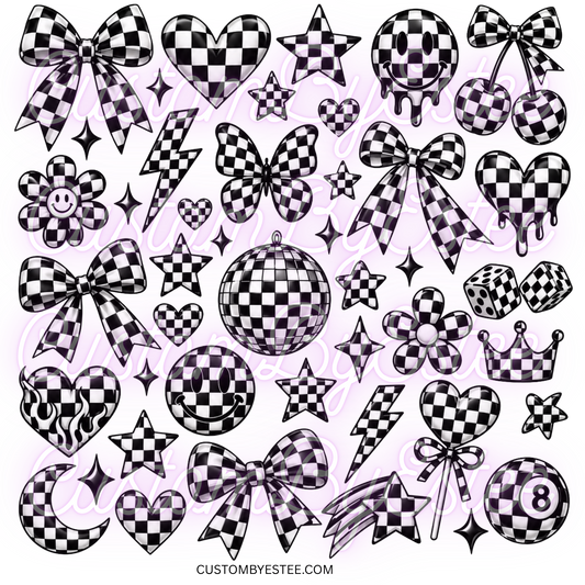 D12. ELEMENT SHEET- Black and White Checkered Elements