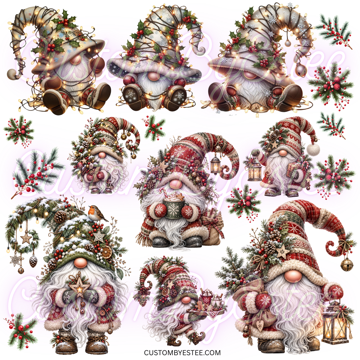 U. ELEMENT SHEET- Red Green and White Gnomes