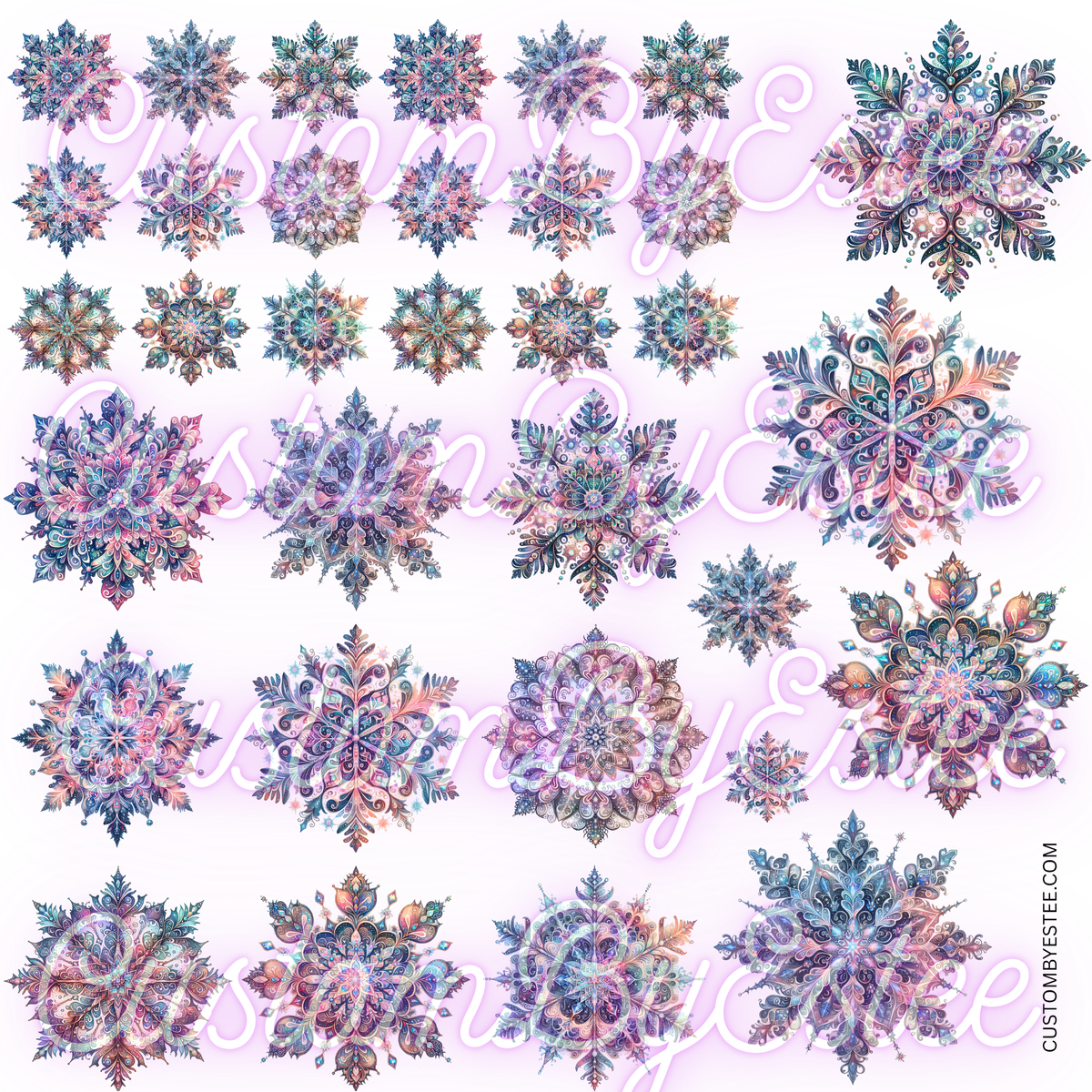 D49. ELEMENT SHEET- Colorful Snowflakes