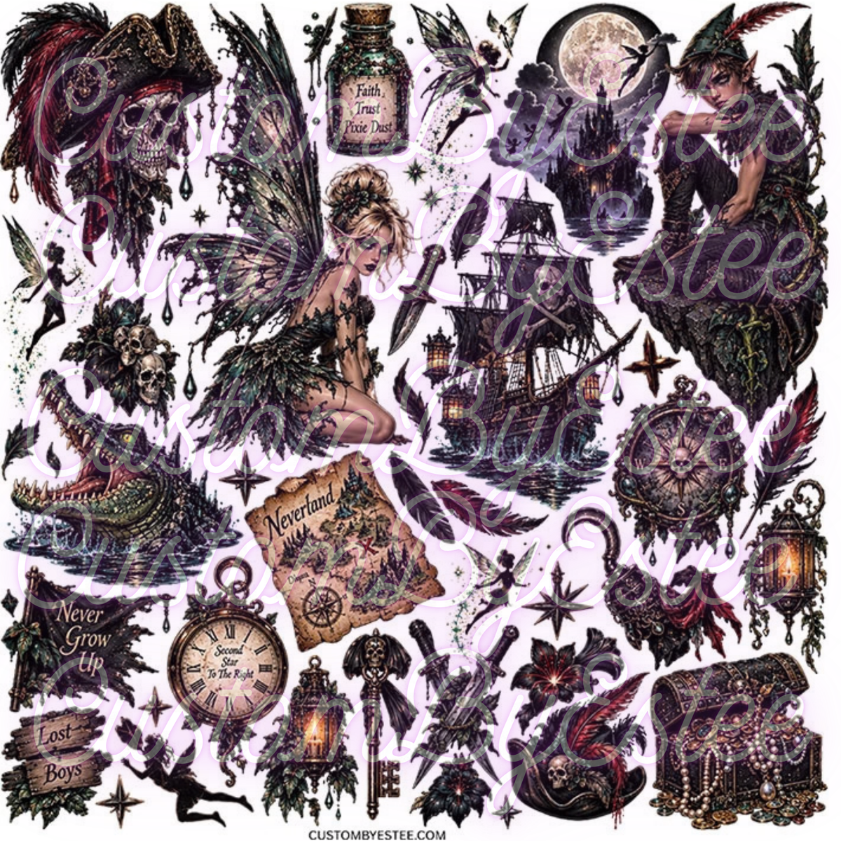 H. ELEMENT SHEET- Dark Peter Pan Tinkerbell