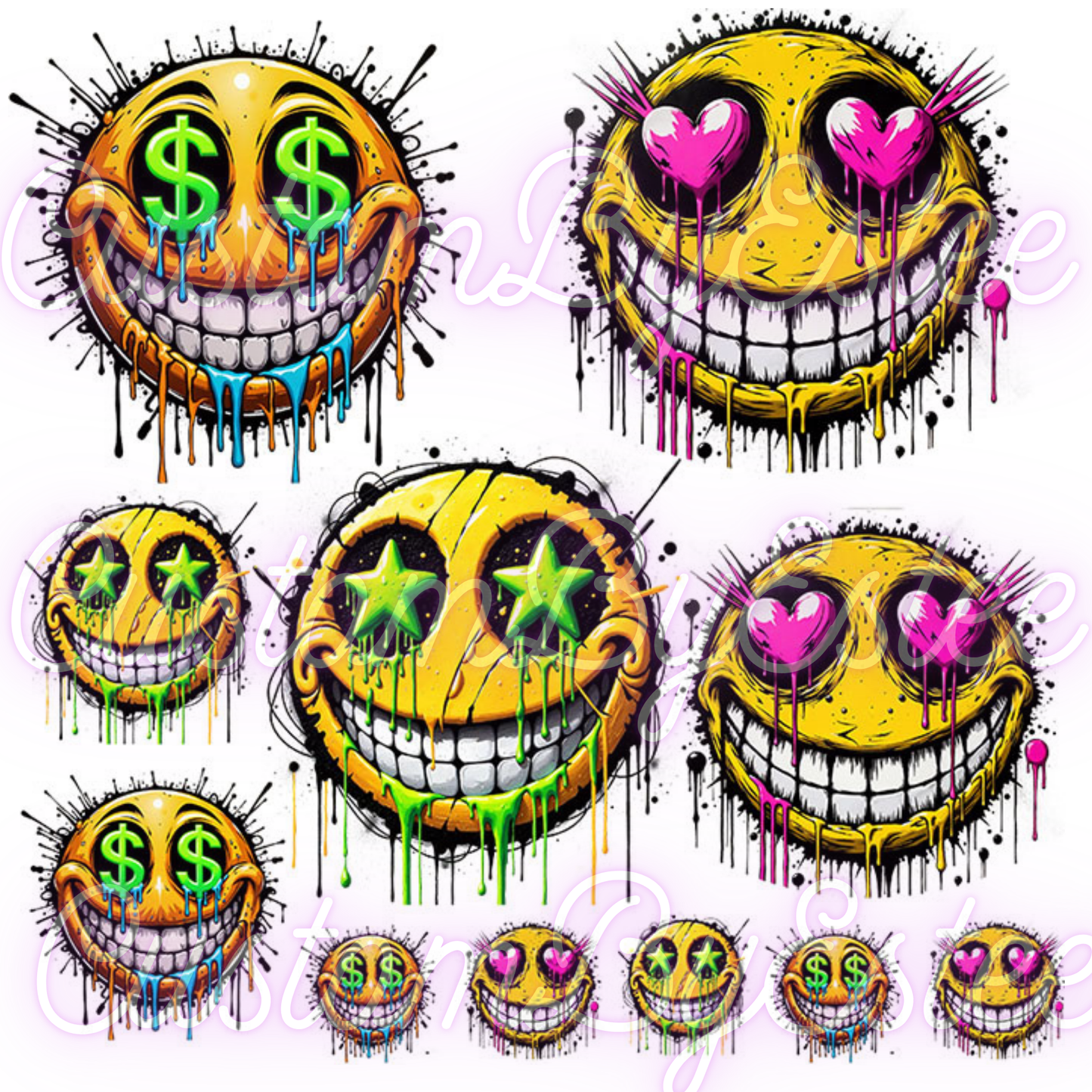D. ELEMENT SHEET- Weird Smiley Faces