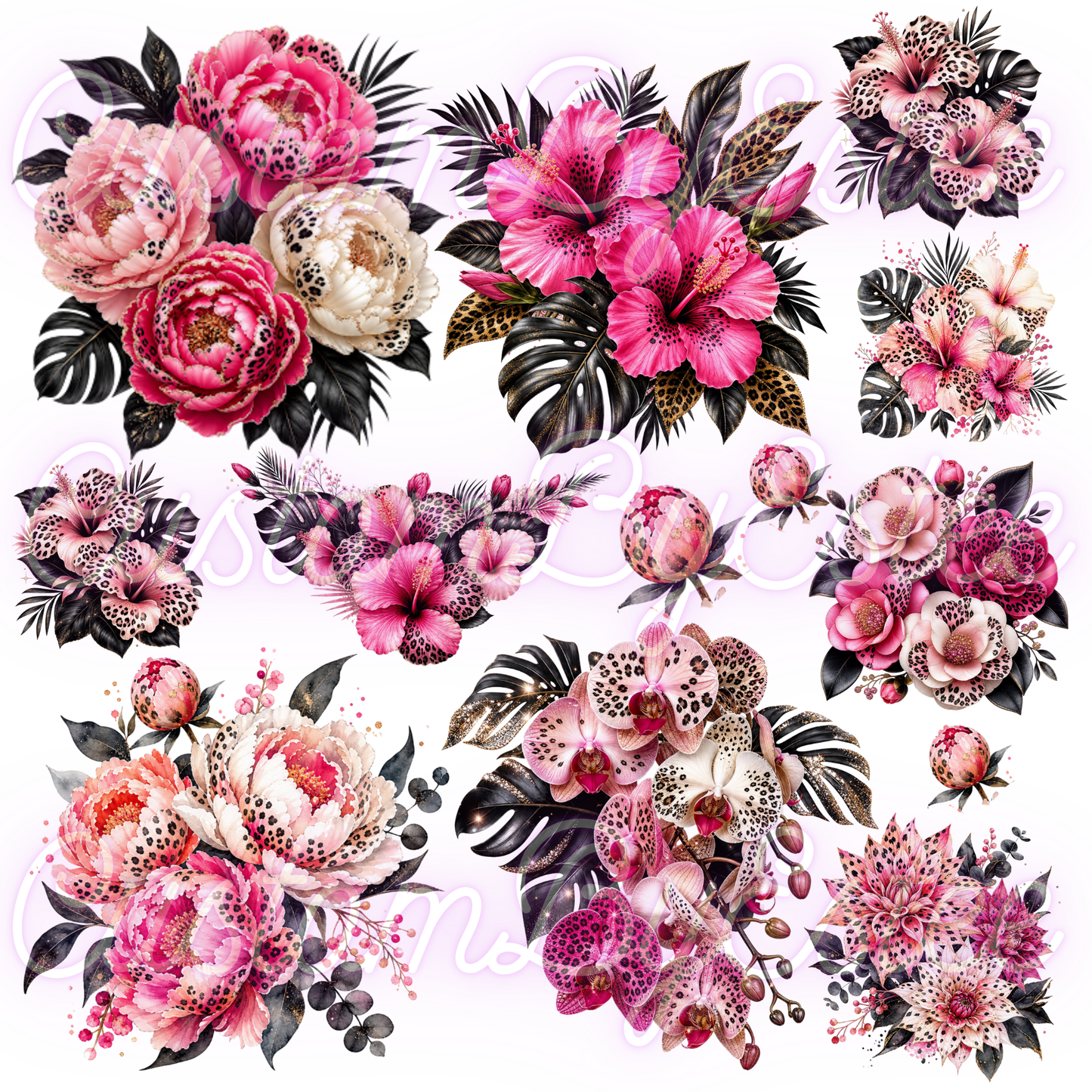 ELEMENT SHEET- Pink Leopard Floral