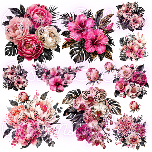C46.  ELEMENT SHEET- Pink Leopard Floral