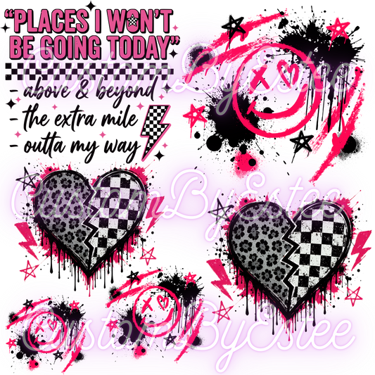 B38. ELEMENT SHEET- Punk Hearts Embellishment