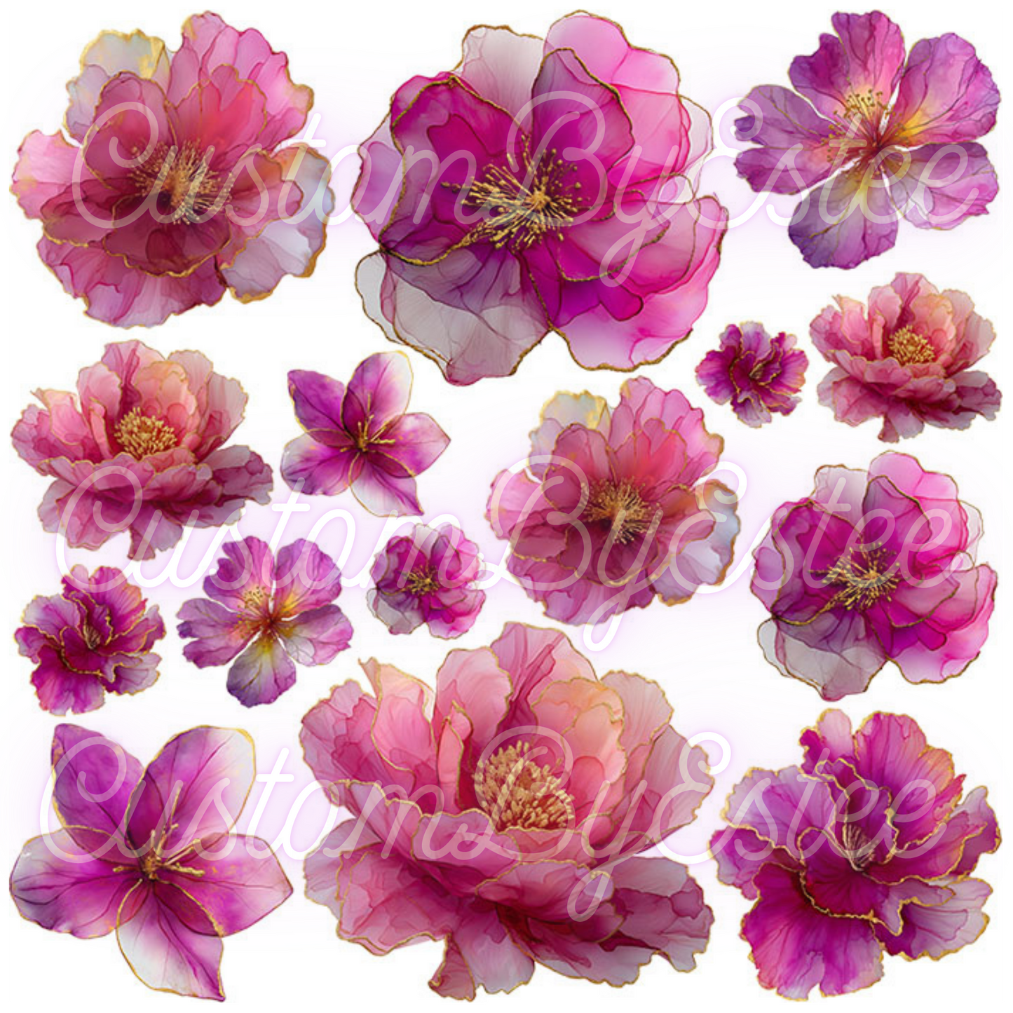 B37. ELEMENT SHEET- Pink Purple Floral