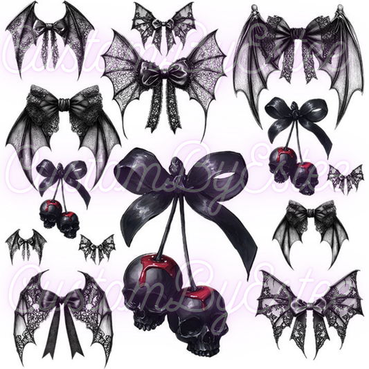 Q. ELEMENT SHEET- Bat Bows and Skull Cherries