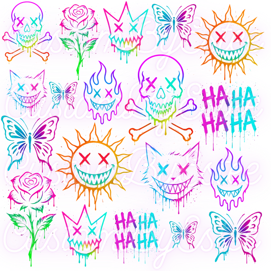 C36. ELEMENT SHEET- HOLOGRAPHIC Graffiti Elements