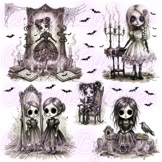 W. ELEMENT SHEET- Gothic Black Eye Dolls