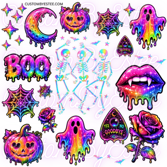 B48. ELEMENT SHEET- Rainbow Halloween Elements