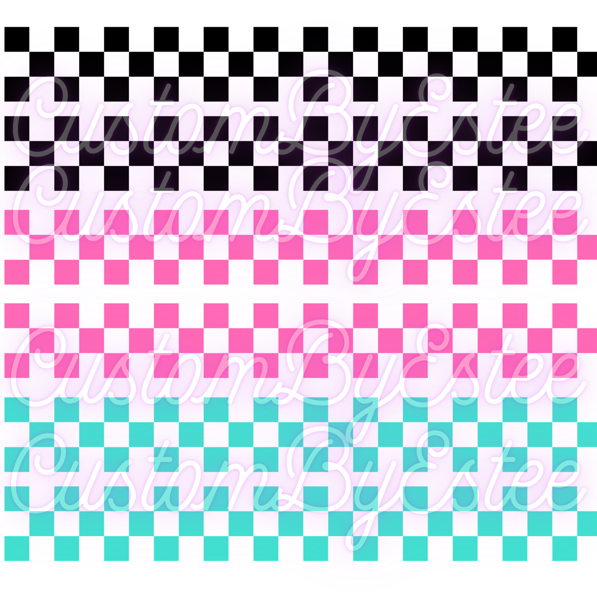 A. ELEMENT SHEET- Black Pink Teal Checkers