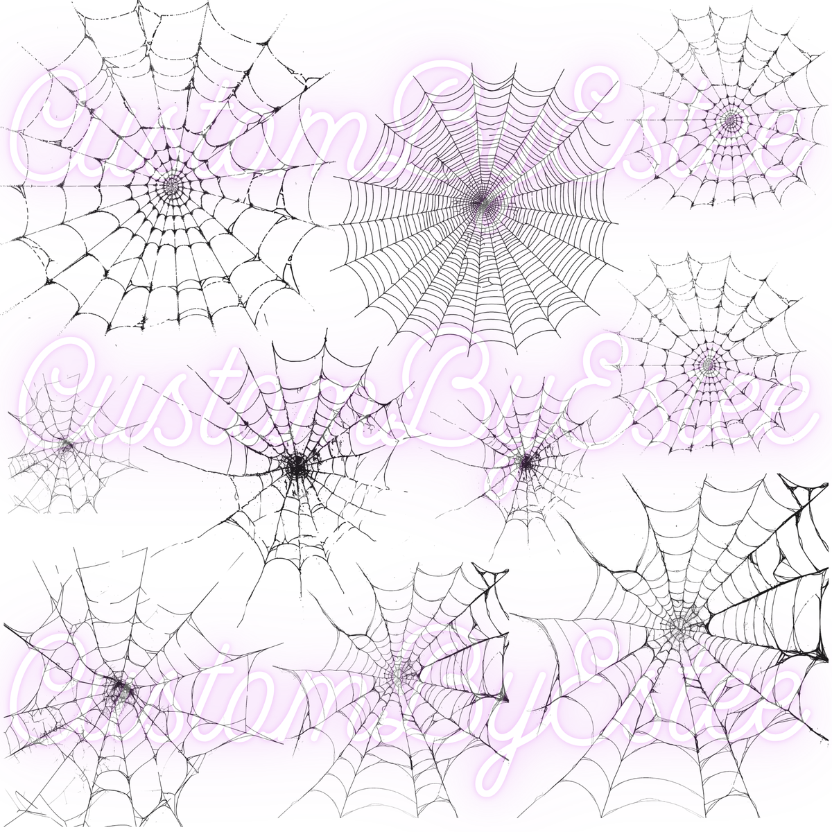 A22. ELEMENT SHEET- Realistic Black Spider Webs