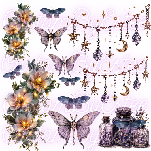 E. ELEMENT SHEET- Mystical Moth Floral