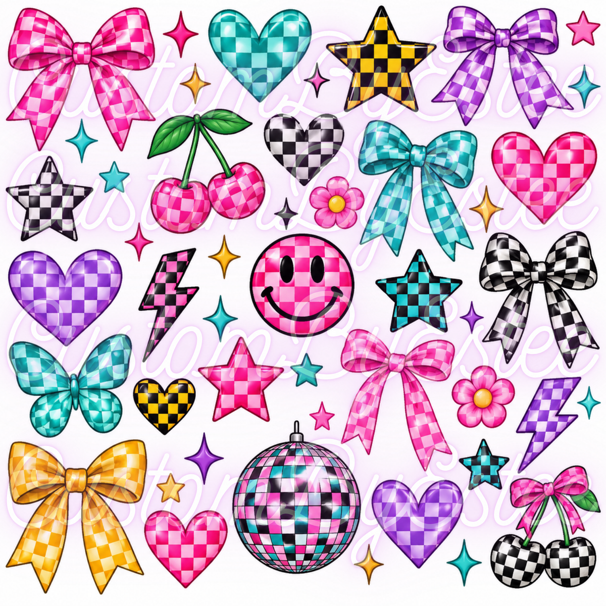 A. ELEMENT SHEET- Multicolor Checkered Elements