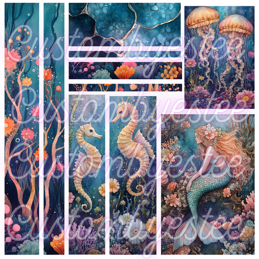 A31. ELEMENT SHEET- Under the Sea Mermaid Jellyfish Seahorse