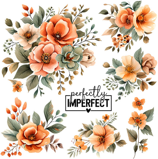 A3. ELEMENT SHEET- Orange Green Floral