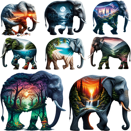 A17. ELEMENT SHEET- Elephant Scenes – Custom By Estee