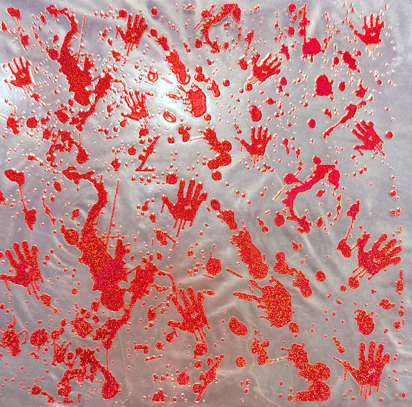 B56. ELEMENT SHEET- HOLOGRAPHIC RED SPARKLE Blood Splatter