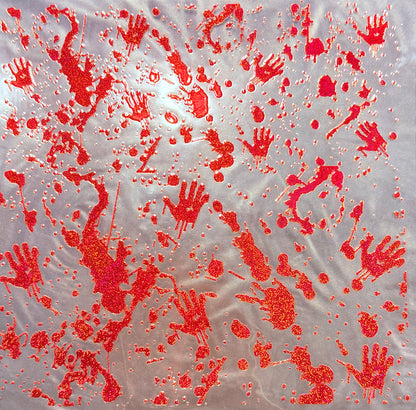 B56. ELEMENT SHEET- HOLOGRAPHIC RED SPARKLE Blood Splatter