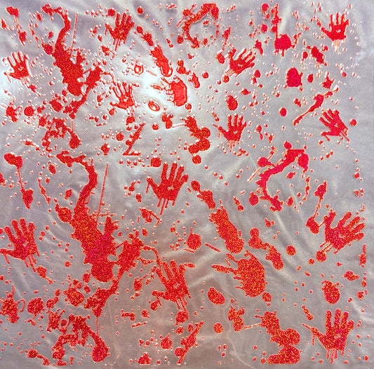 L. ELEMENT SHEET- HOLOGRAPHIC RED SPARKLE Blood Splatter