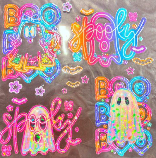 O. ELEMENT SHEET- HOLOGRAPHIC Pastel Ghosts