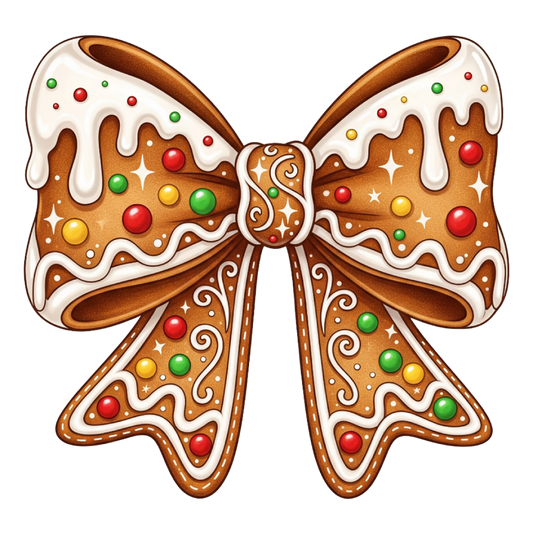K. Gingerbread Bow Decal