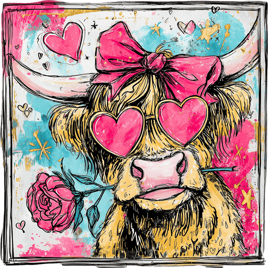 297. Cow Hearts Rose Decal
