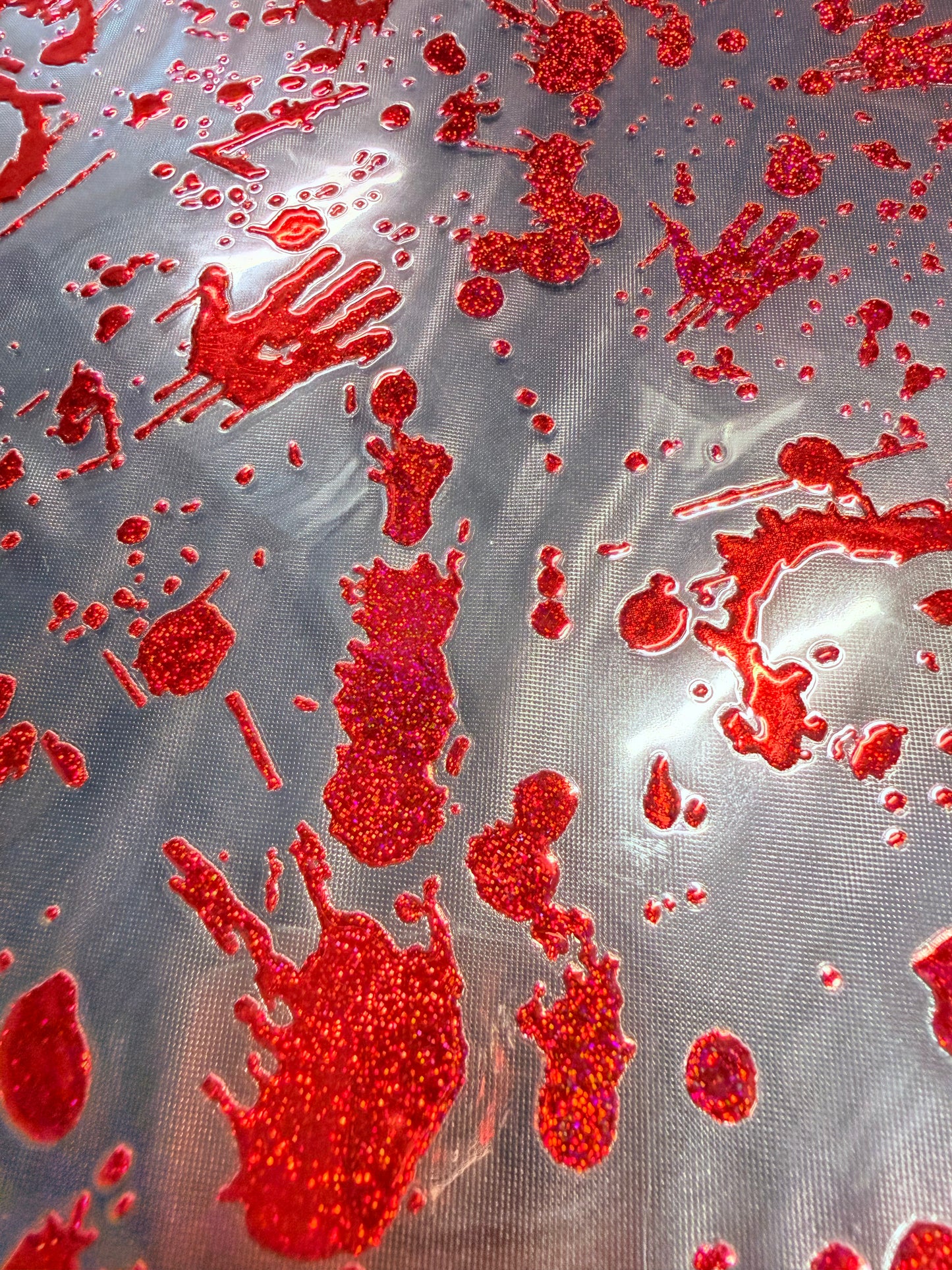 B56. ELEMENT SHEET- HOLOGRAPHIC RED SPARKLE Blood Splatter