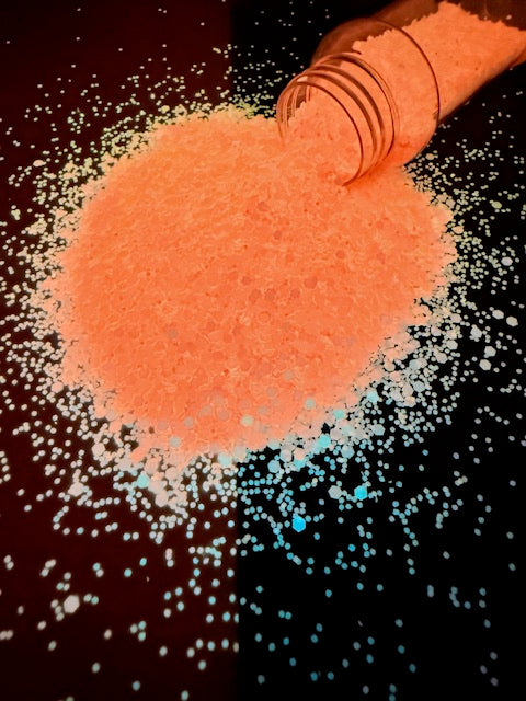 Coral Coast- Coral Pink Chrome Chunky Glow Glitter 13-4