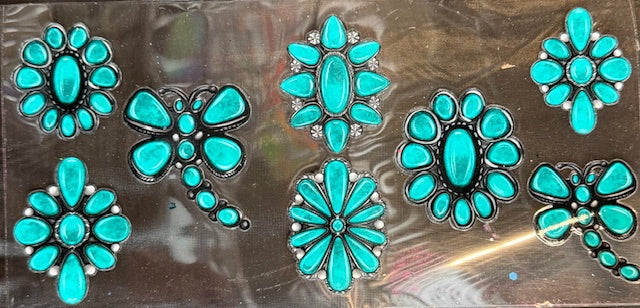 162. Turquoise Embellishments UVDTF